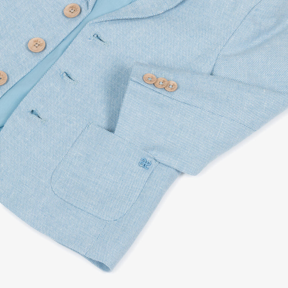 Abel & Lula-Boys Sky Linen-Cotton Jacket | Childrensalon Outlet