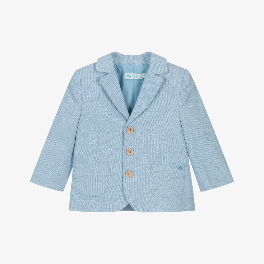 Abel & Lula-Boys Sky Linen-Cotton Jacket | Childrensalon Outlet