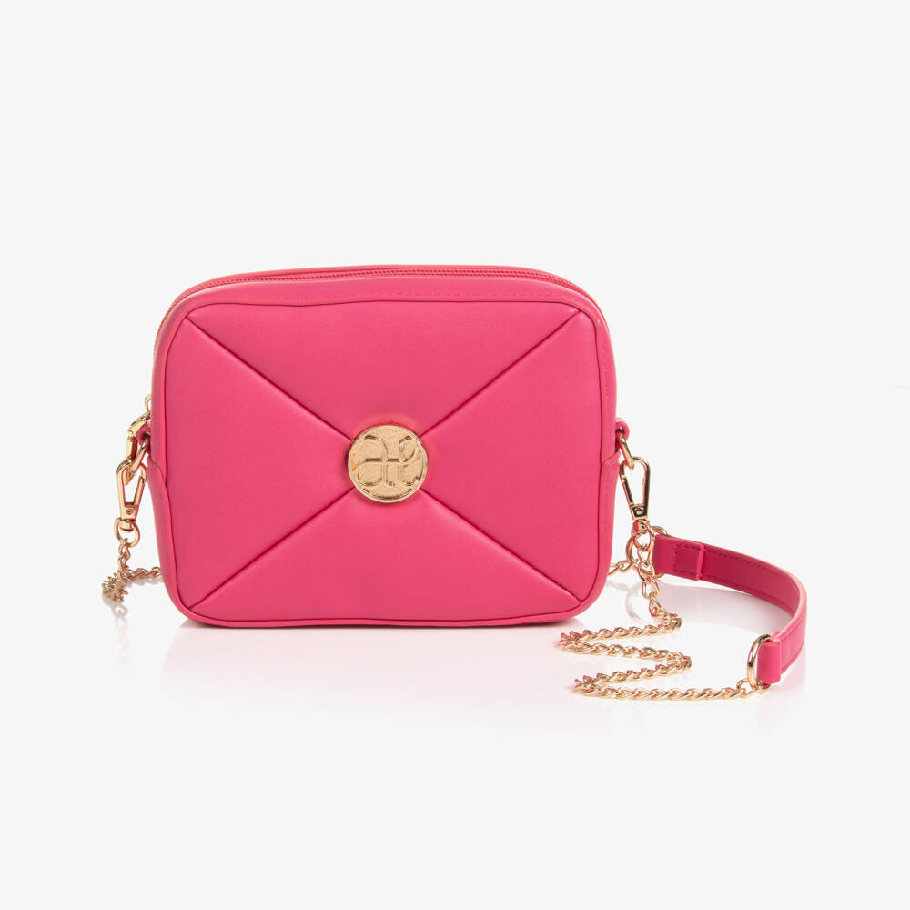 Abel & Lula-Bright Pink Quilted Faux Leather Bag (17cm) | Childrensalon Outlet