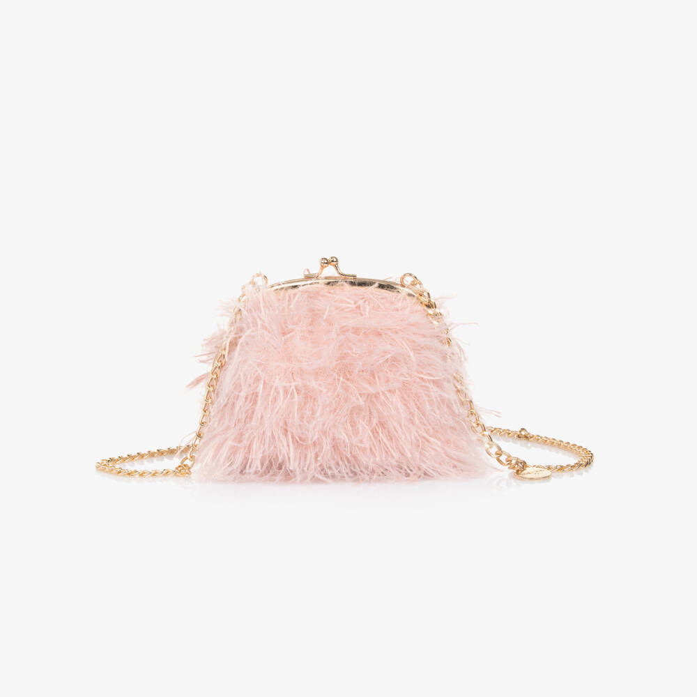 Abel & Lula-Chic Pink Fluff Shoulder Purse | Childrensalon Outlet
