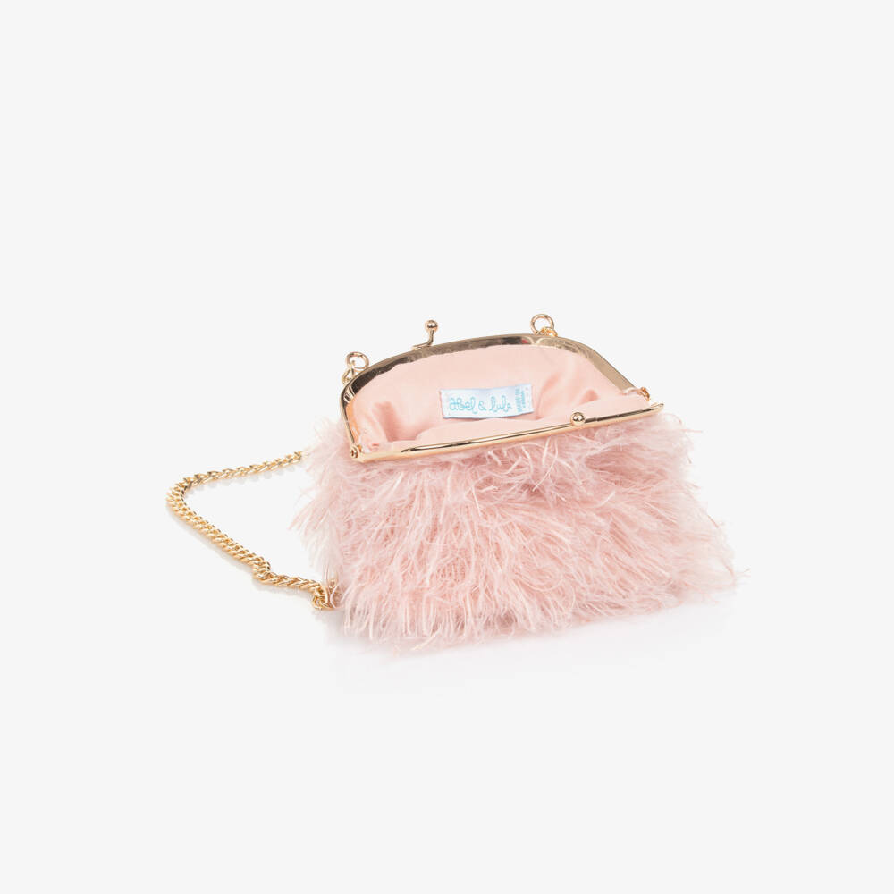 Abel & Lula-Chic Pink Fluff Shoulder Purse | Childrensalon Outlet
