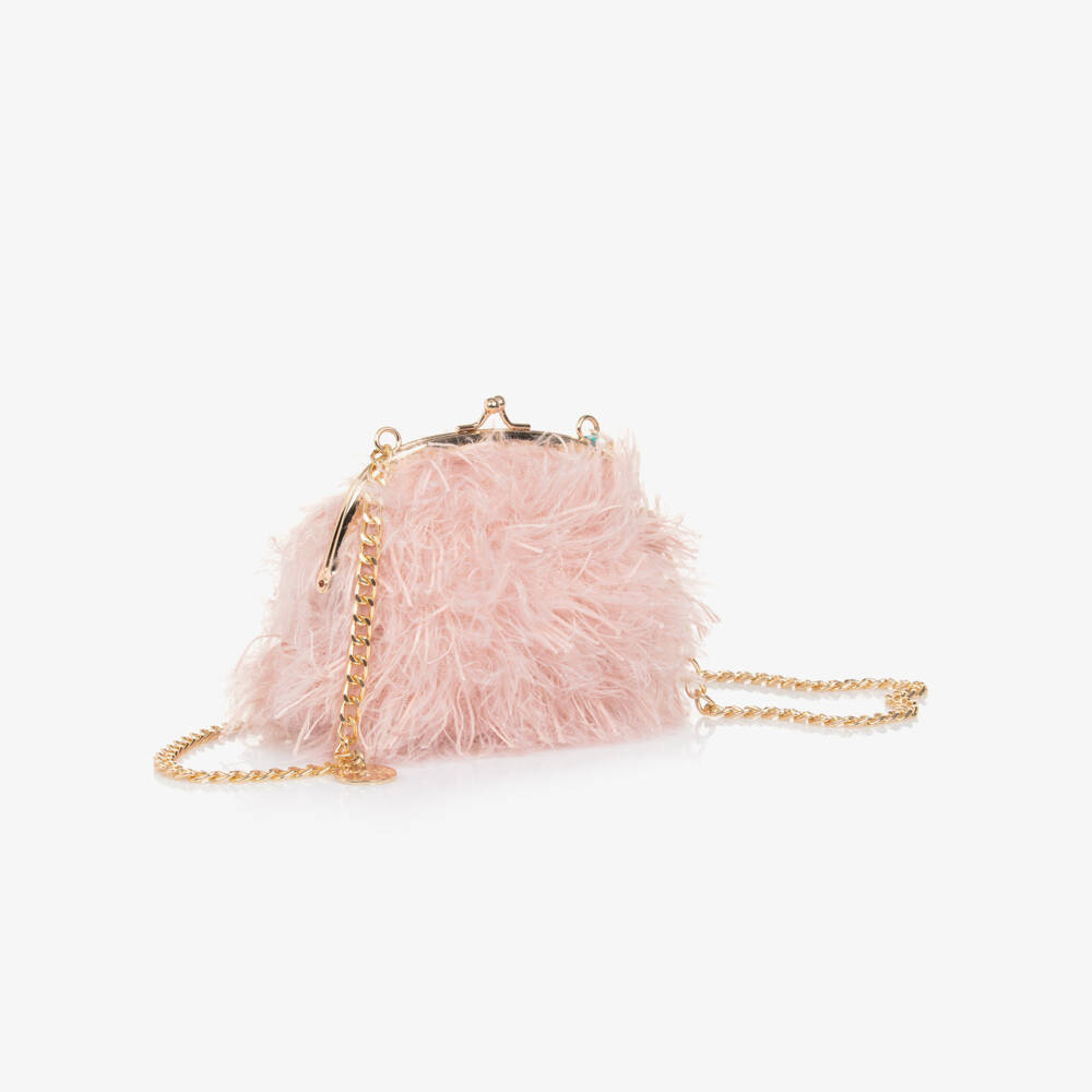 Abel & Lula-Chic Pink Fluff Shoulder Purse | Childrensalon Outlet