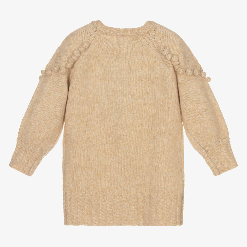 Abel & Lula-Girls Beige Knitted Cardigan | Childrensalon Outlet