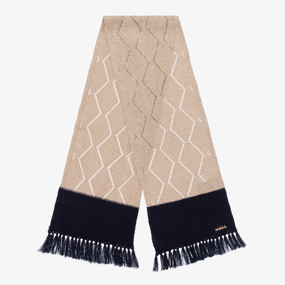 Abel & Lula-Бежевая вязаная шапка и шарф | Childrensalon Outlet