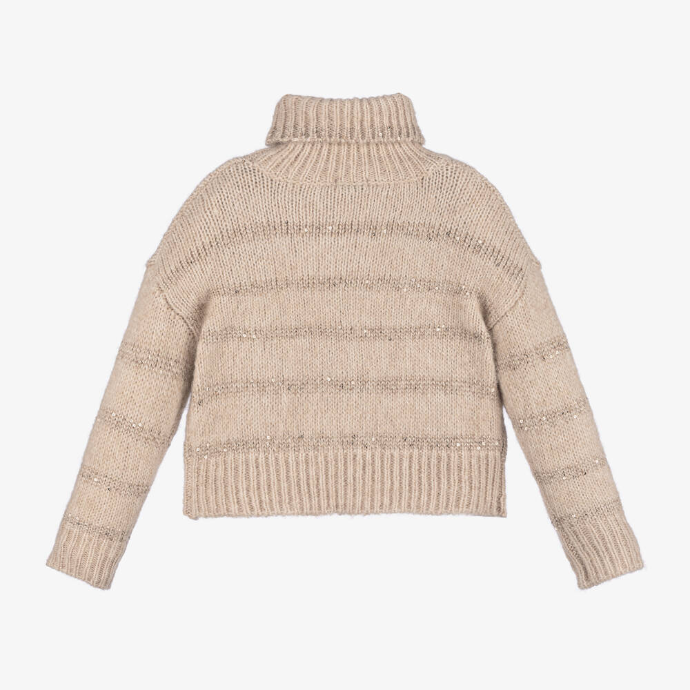 Abel & Lula-بلوفر محبوك لون بيج للبنات | Childrensalon Outlet