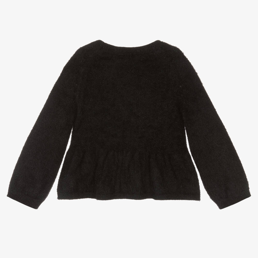 Girls black new arrivals fluffy jumper