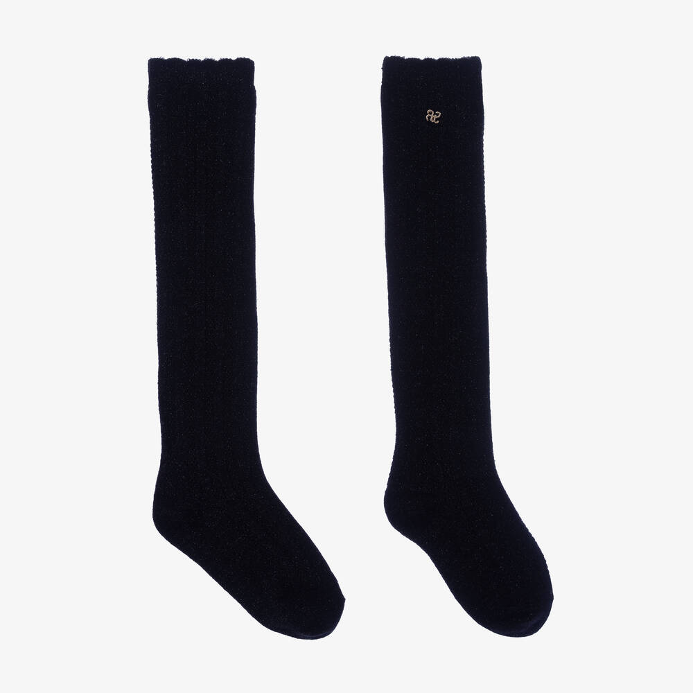 Abel & Lula - Chaussettes hautes noir pailleté | Childrensalon