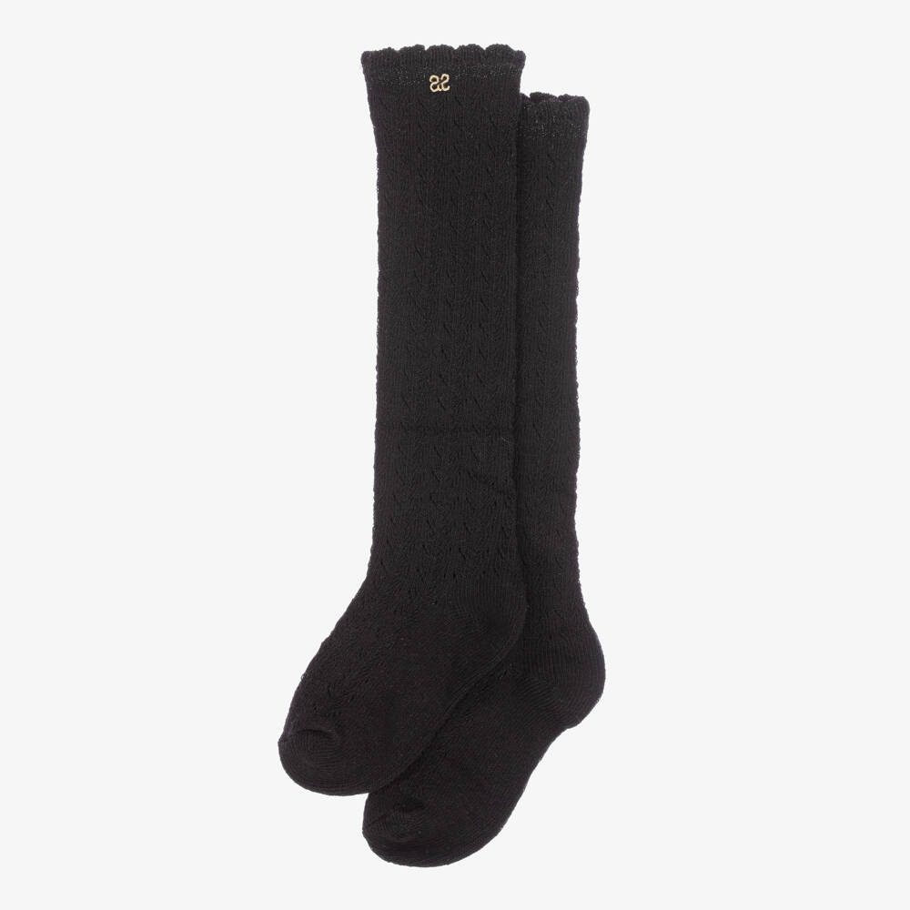 Abel & Lula-Черные вязаные гольфы для девочек | Childrensalon Outlet