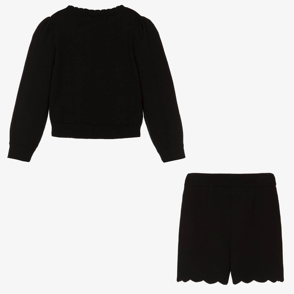 Abel & Lula-Черный трикотажный топ и шорты | Childrensalon Outlet