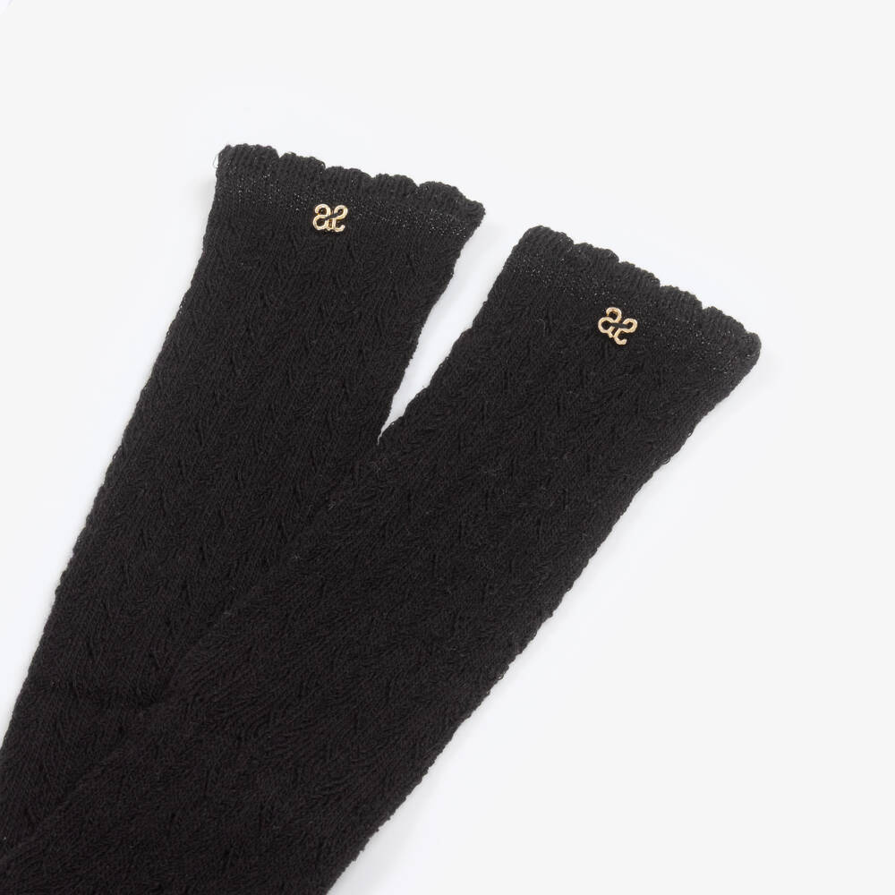 Abel & Lula-Черные вязаные гольфы для девочек | Childrensalon Outlet