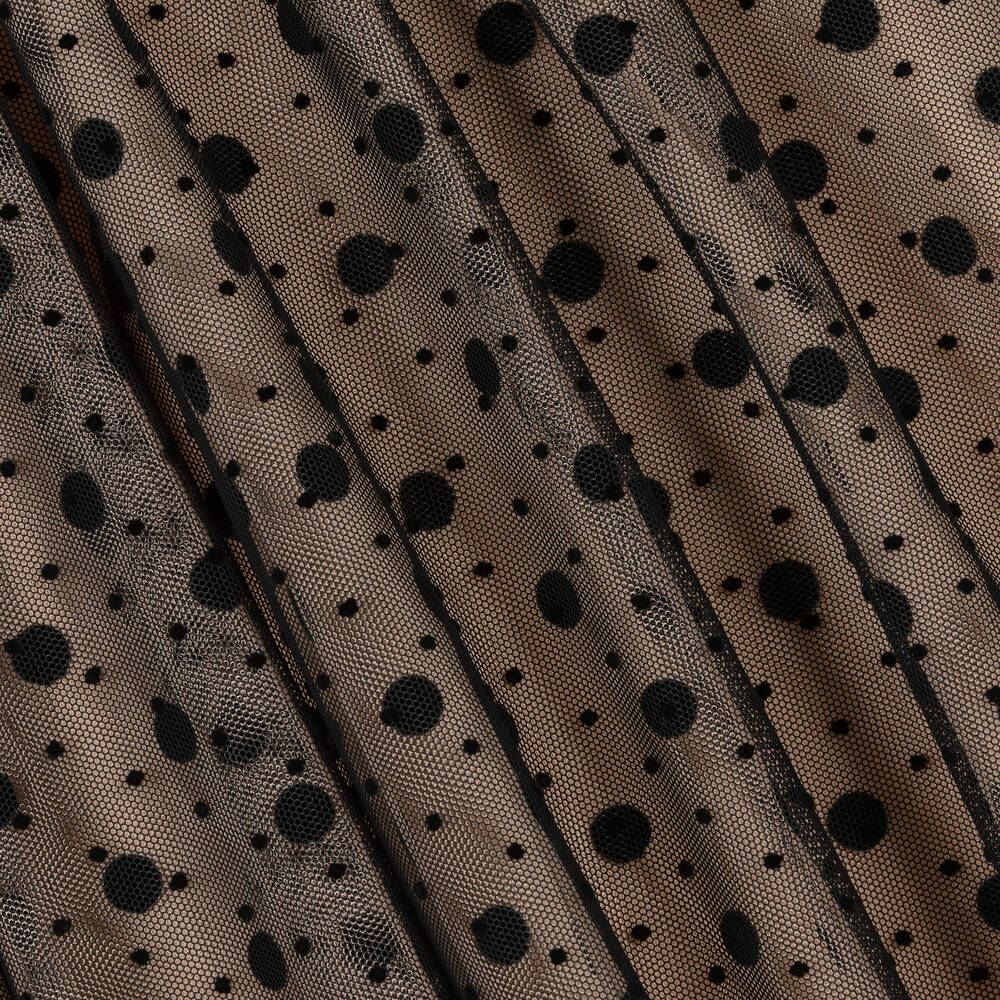 Abel & Lula-Girls Black Velvet & Flocked Tulle Dress | Childrensalon Outlet