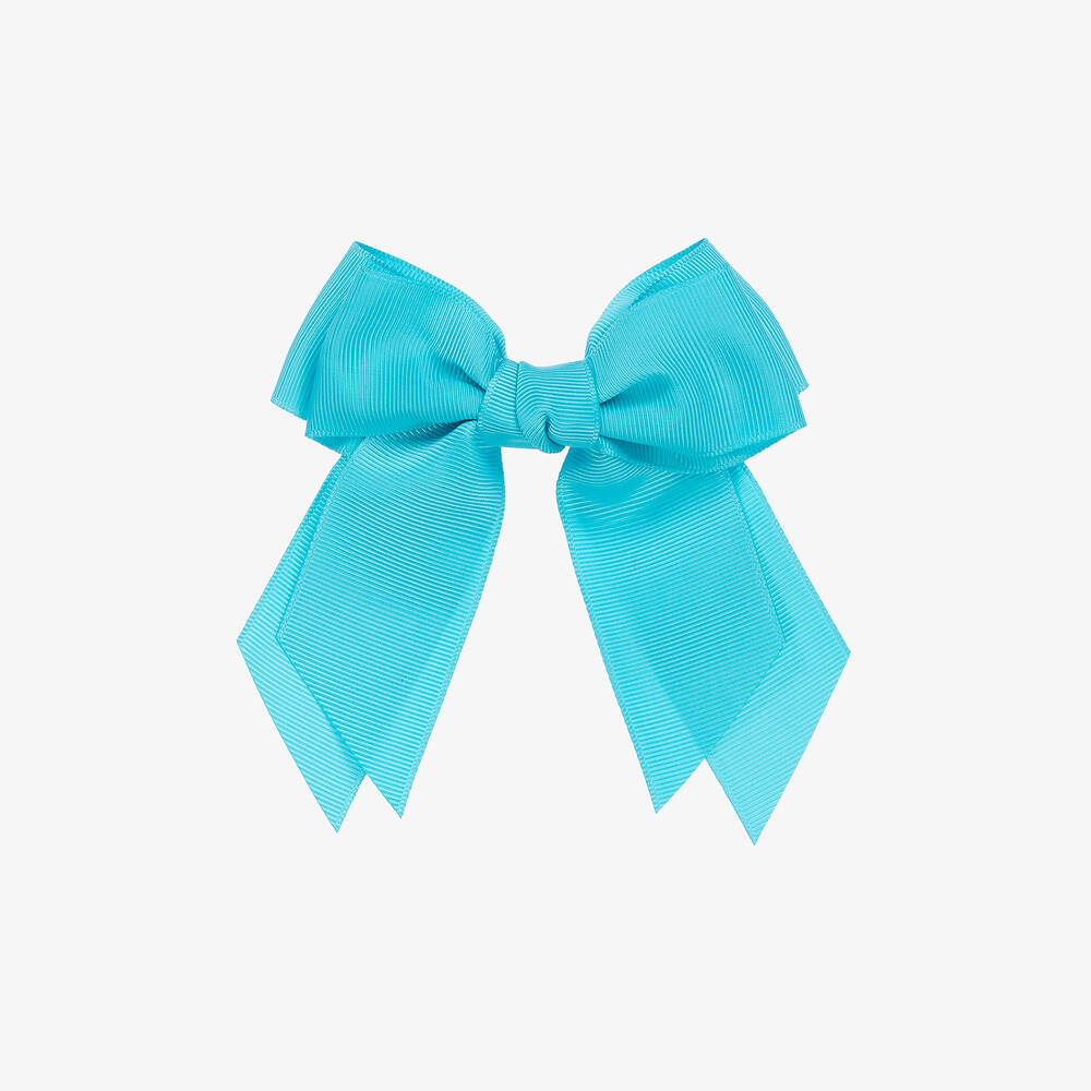 Abel & Lula-Girls Blue Bow Hair Clip (12cm) | Childrensalon Outlet