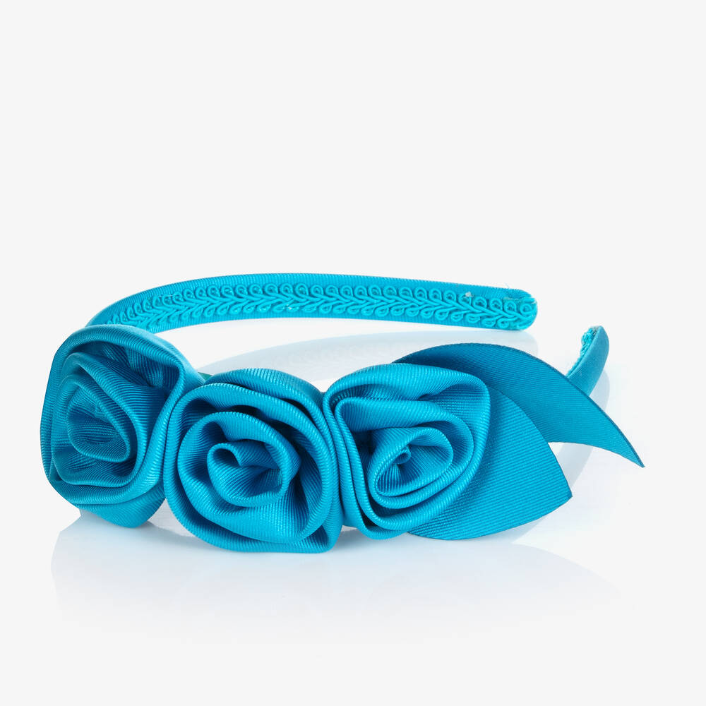 Abel & Lula-طوق للشعر ساتان لون أزرق للبنات | Childrensalon Outlet