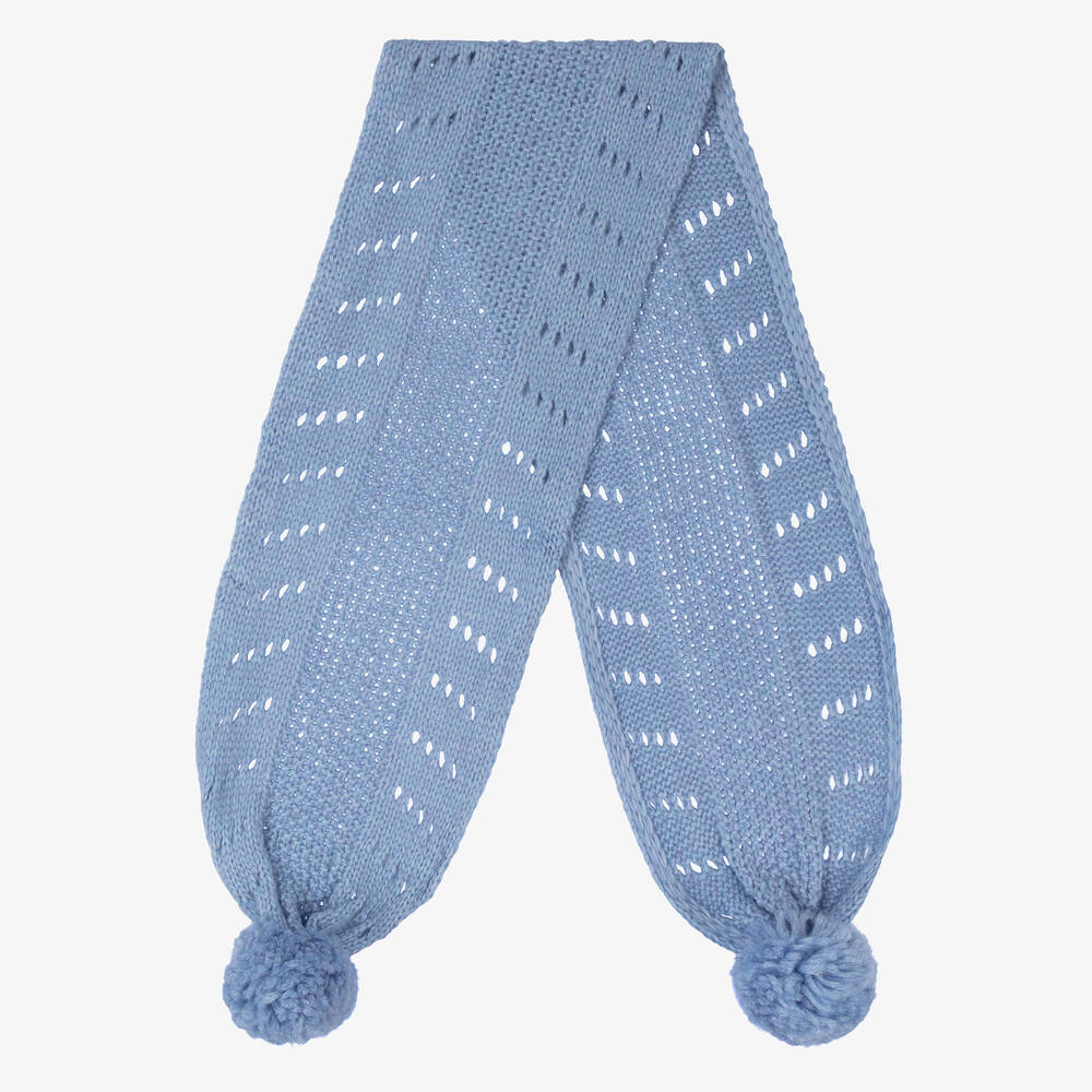 Abel & Lula-Girls Blue Knit Hat & Scarf Set | Childrensalon Outlet