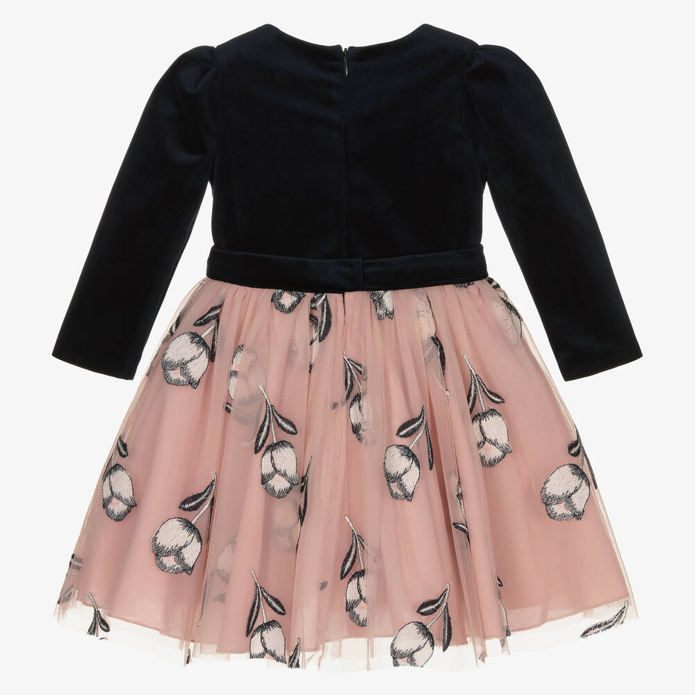 Abel & Lula-Розово-синее бархатное платье | Childrensalon Outlet