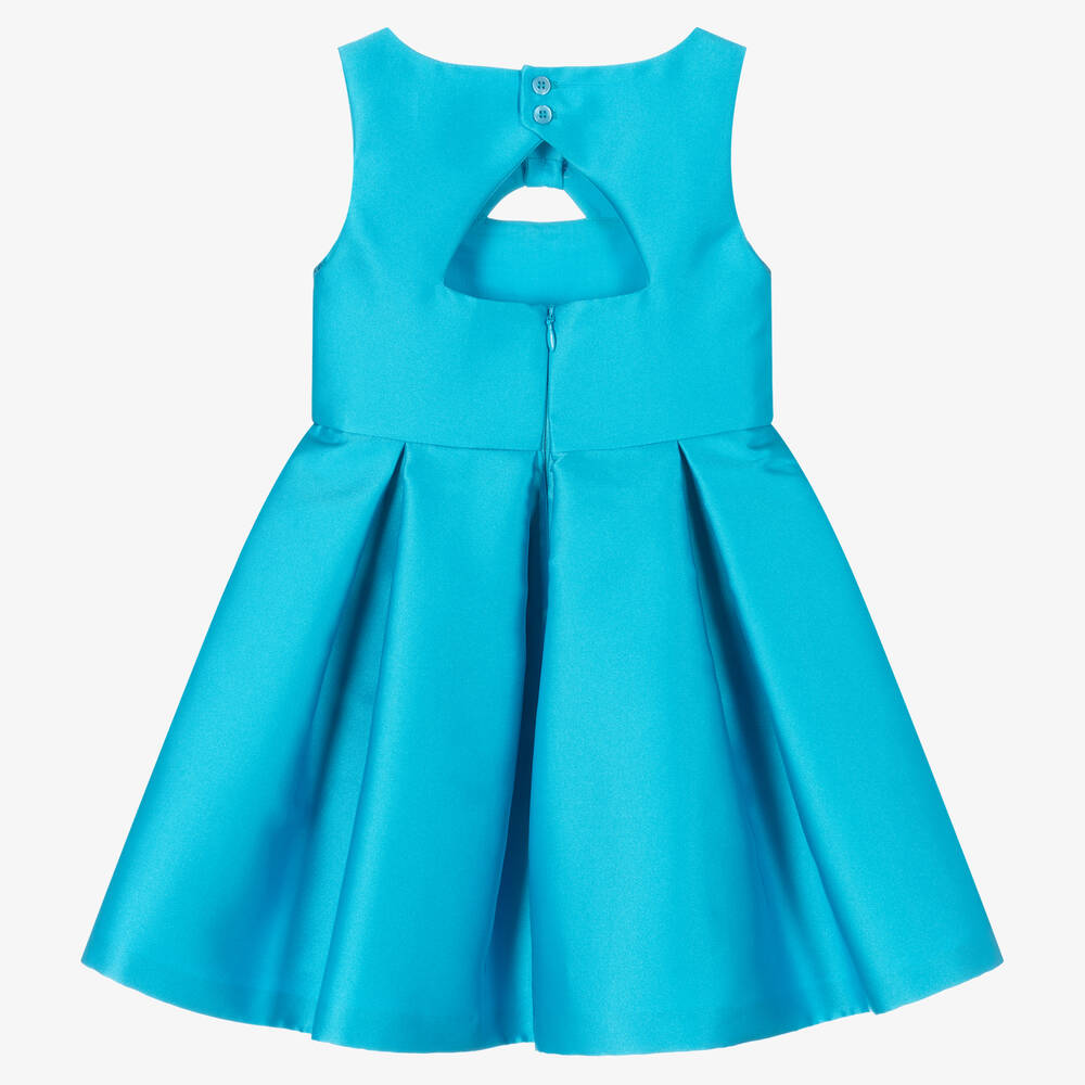 Abel & Lula-فستان ساتان بكسرات لون أزرق تركواز | Childrensalon Outlet