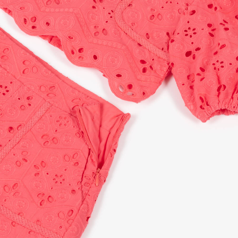 Abel & Lula-Girls Blush Broderie Ensemble | Childrensalon Outlet