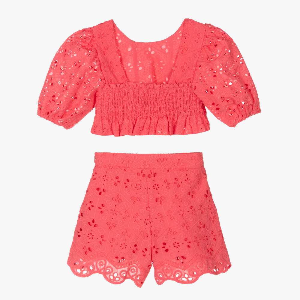 Abel & Lula-Girls Blush Broderie Ensemble | Childrensalon Outlet