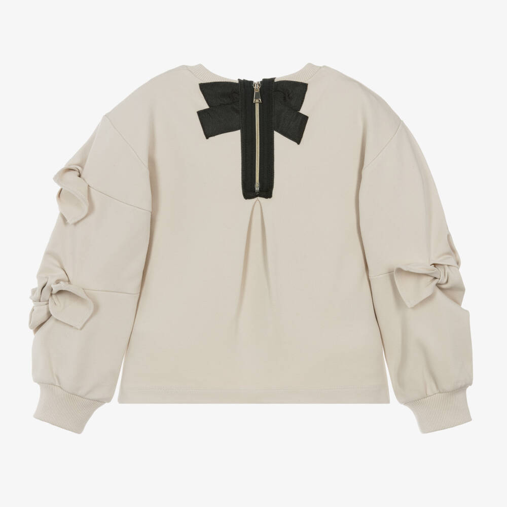 Abel & Lula-Girls Blush Jersey Top with Ribbons | Childrensalon Outlet