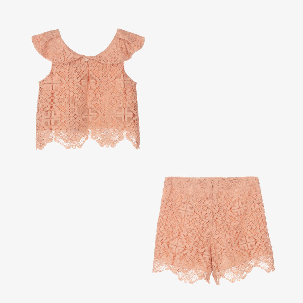 Abel & Lula-Girls Blush Lace Ensemble | Childrensalon Outlet