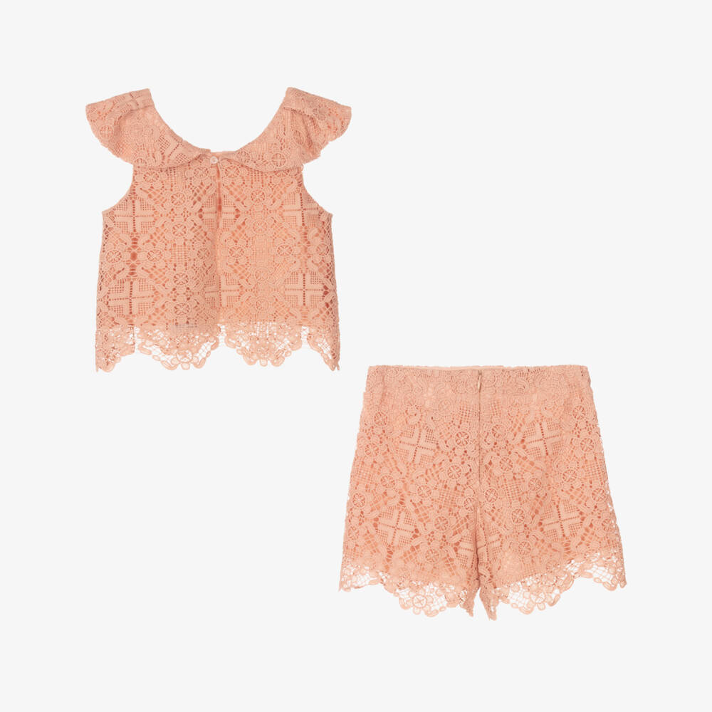 Abel & Lula-Girls Blush Lace Ensemble | Childrensalon Outlet