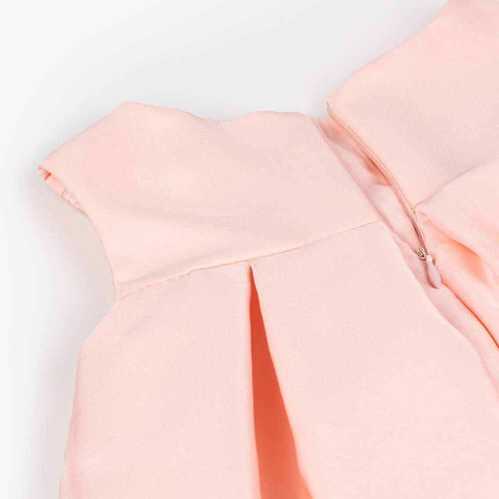 Abel & Lula-Girls Blush Organza Bow Gown | Childrensalon Outlet