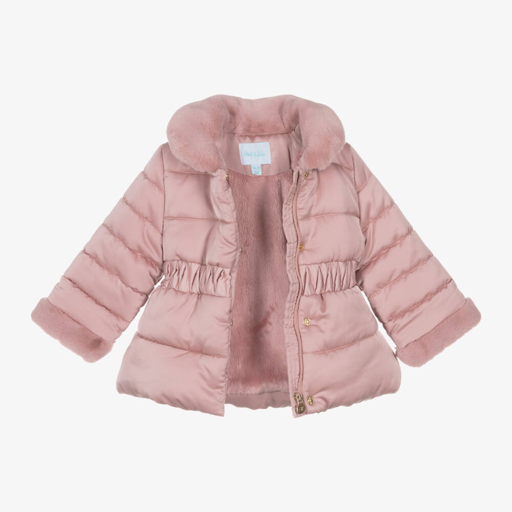 Abel & Lula-Girls Blush Quilted Coat | Childrensalon Outlet