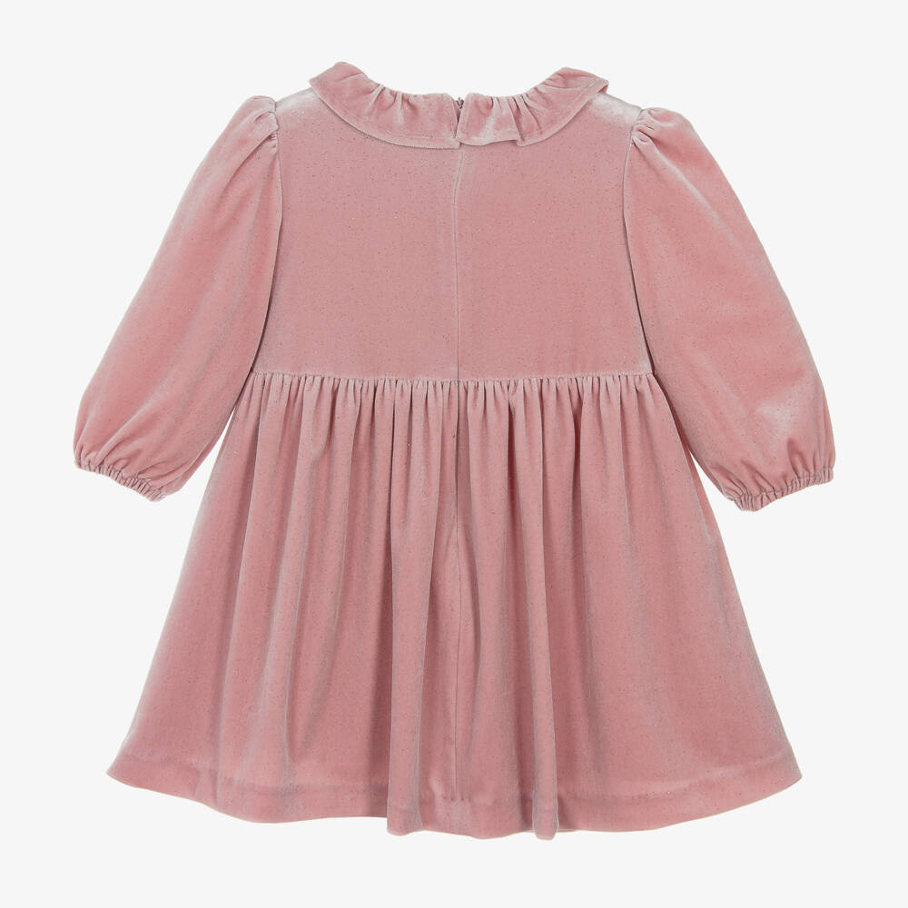 Abel & Lula-Girls Blush Velvet Glitter Dress | Childrensalon Outlet