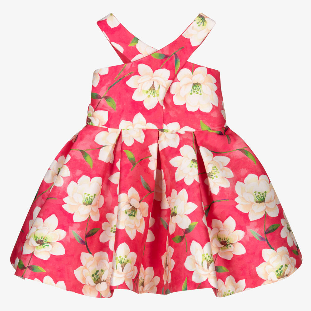 Abel & Lula-Girls Bright Pink Floral Dress | Childrensalon Outlet