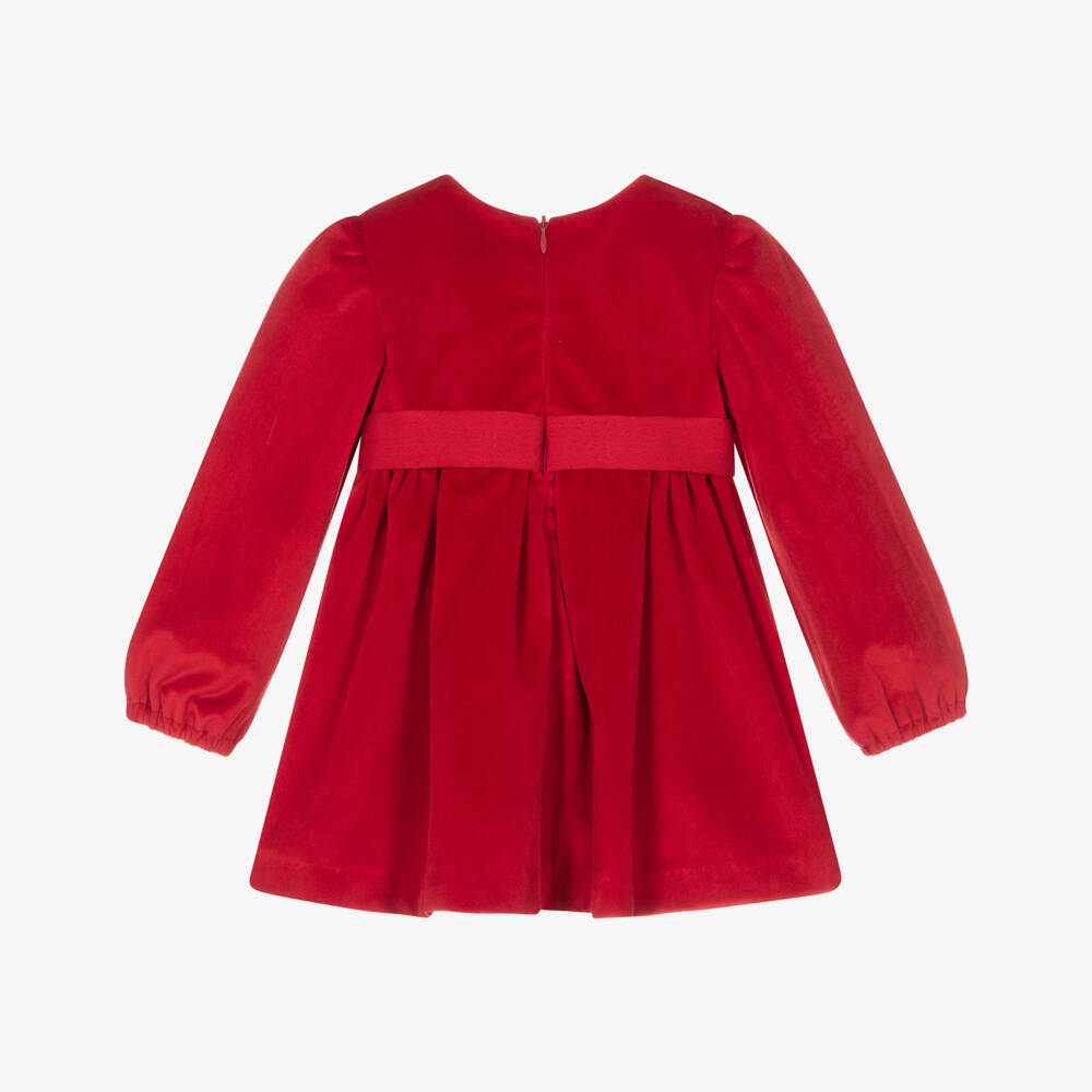Abel & Lula-Girls Bright Red Velvet Dress | Childrensalon Outlet