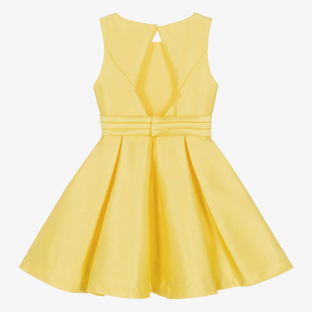 Abel & Lula-فستان ساتان تويل لون أصفر فاقع | Childrensalon Outlet