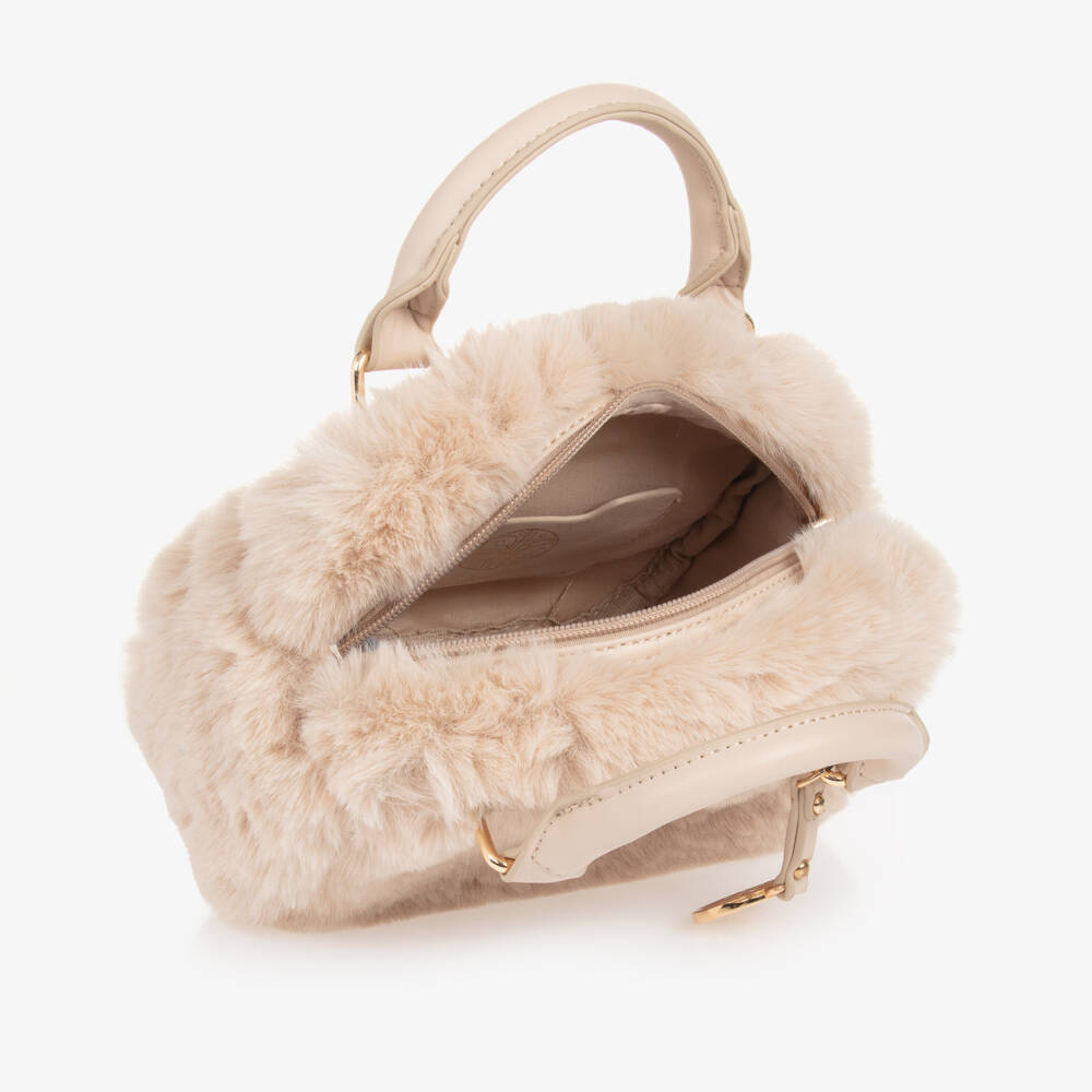 Abel & Lula-Girls Champagne Faux Fur Purse | Childrensalon Outlet