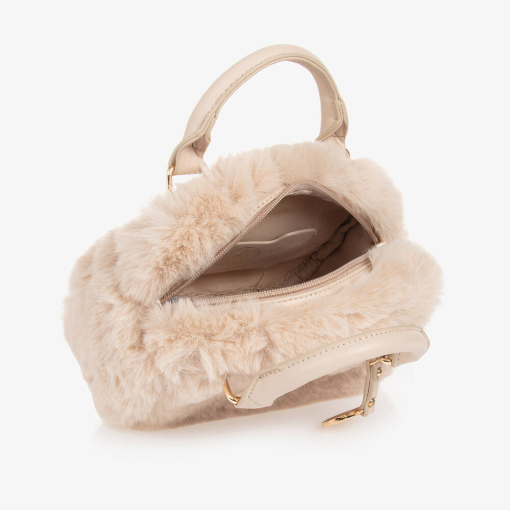 Abel & Lula-Girls Champagne Faux Fur Purse | Childrensalon Outlet