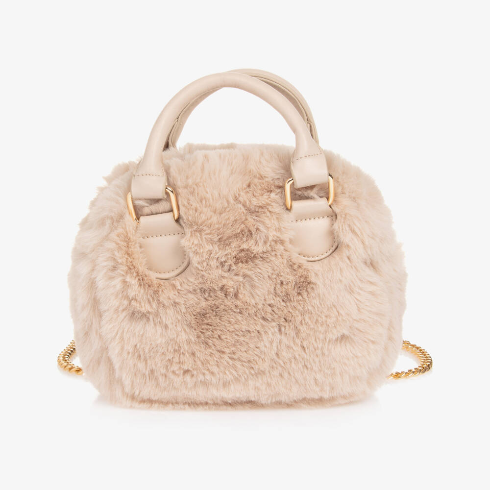 Abel & Lula-Girls Champagne Faux Fur Purse | Childrensalon Outlet