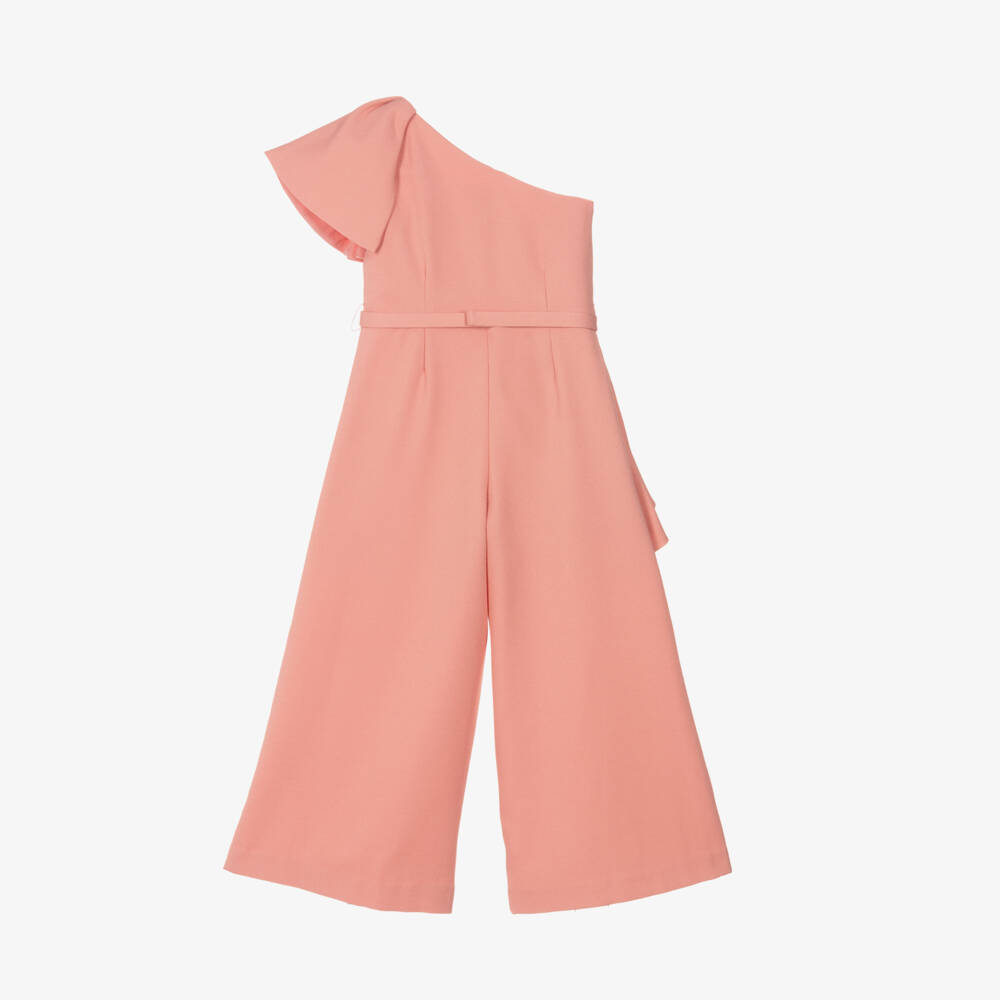 Abel & Lula-Коралловый асимметричный комбинезон из крепа для девочек | Childrensalon Outlet