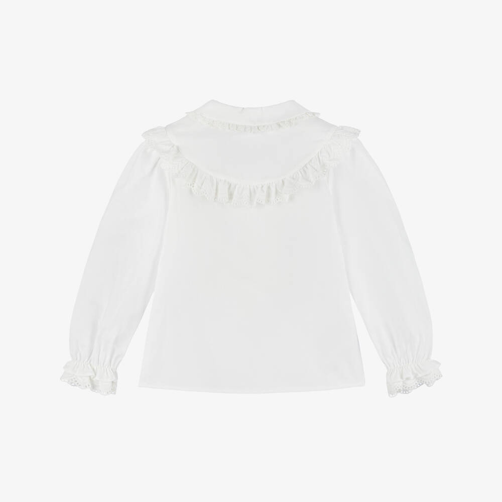Abel & Lula-Girls Cotton Blouse with Ruffles | Childrensalon Outlet