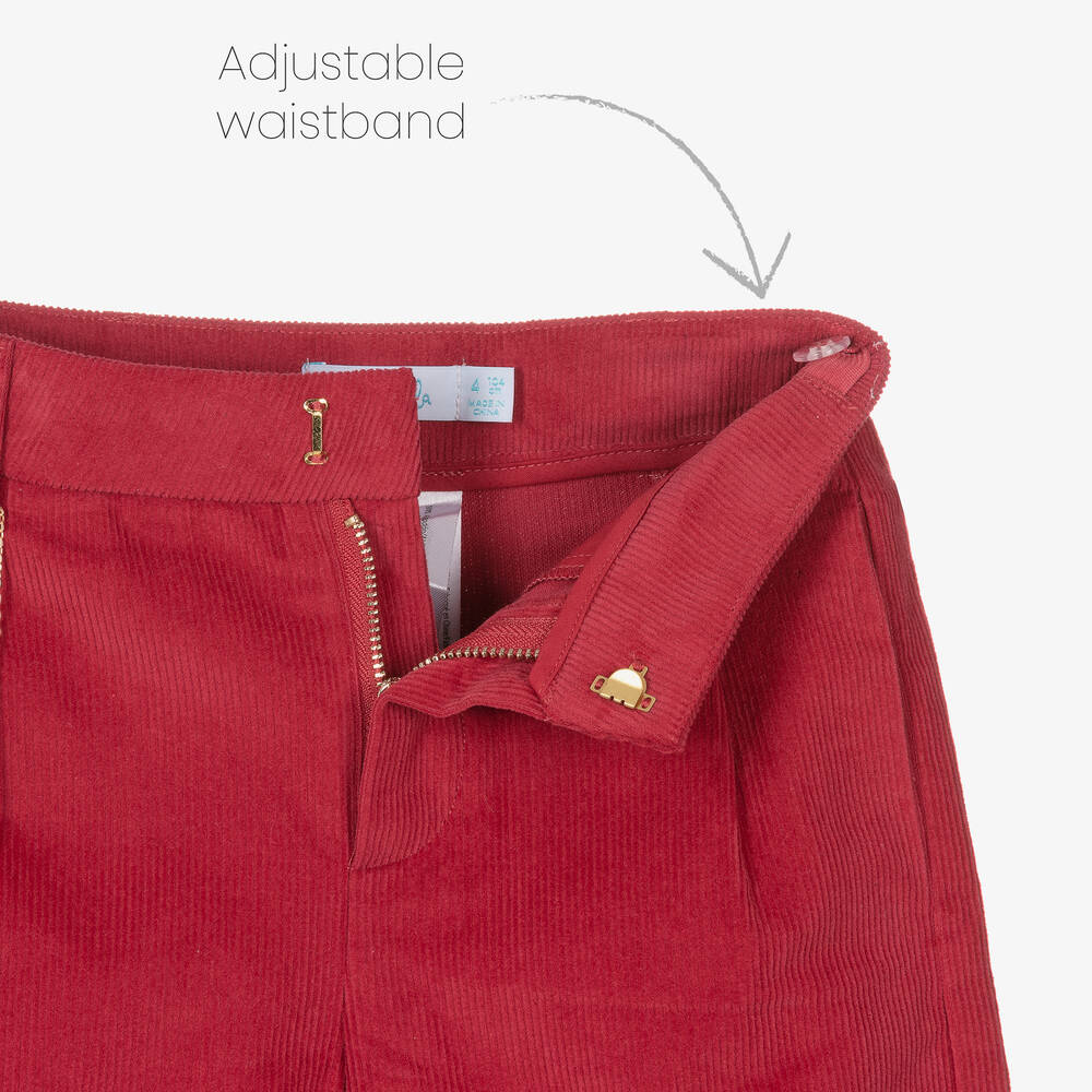 Abel & Lula-بنطلون قطن كوردروي بأرجل واسعة لون زهري غامق | Childrensalon Outlet