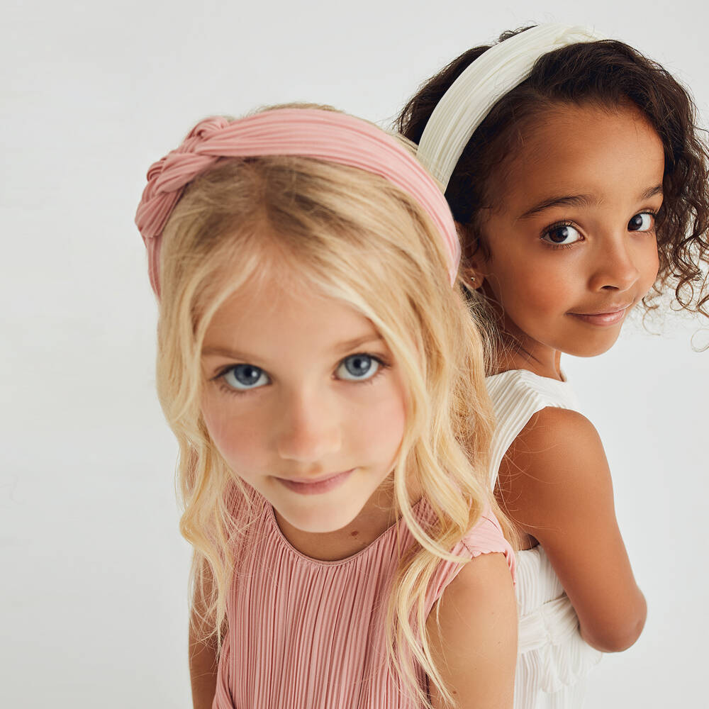 Abel & Lula-Girls Delicate Pink Braided Headband | Childrensalon Outlet