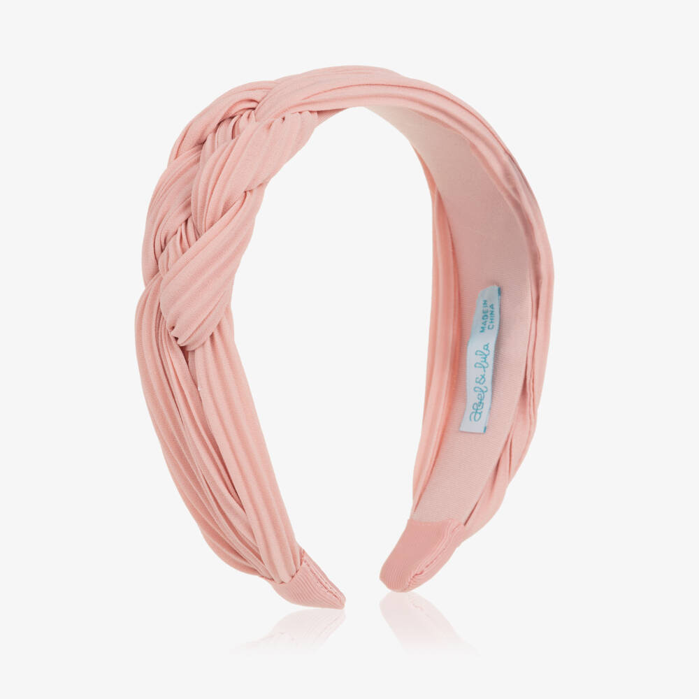 Abel & Lula-Girls Delicate Pink Braided Headband | Childrensalon Outlet