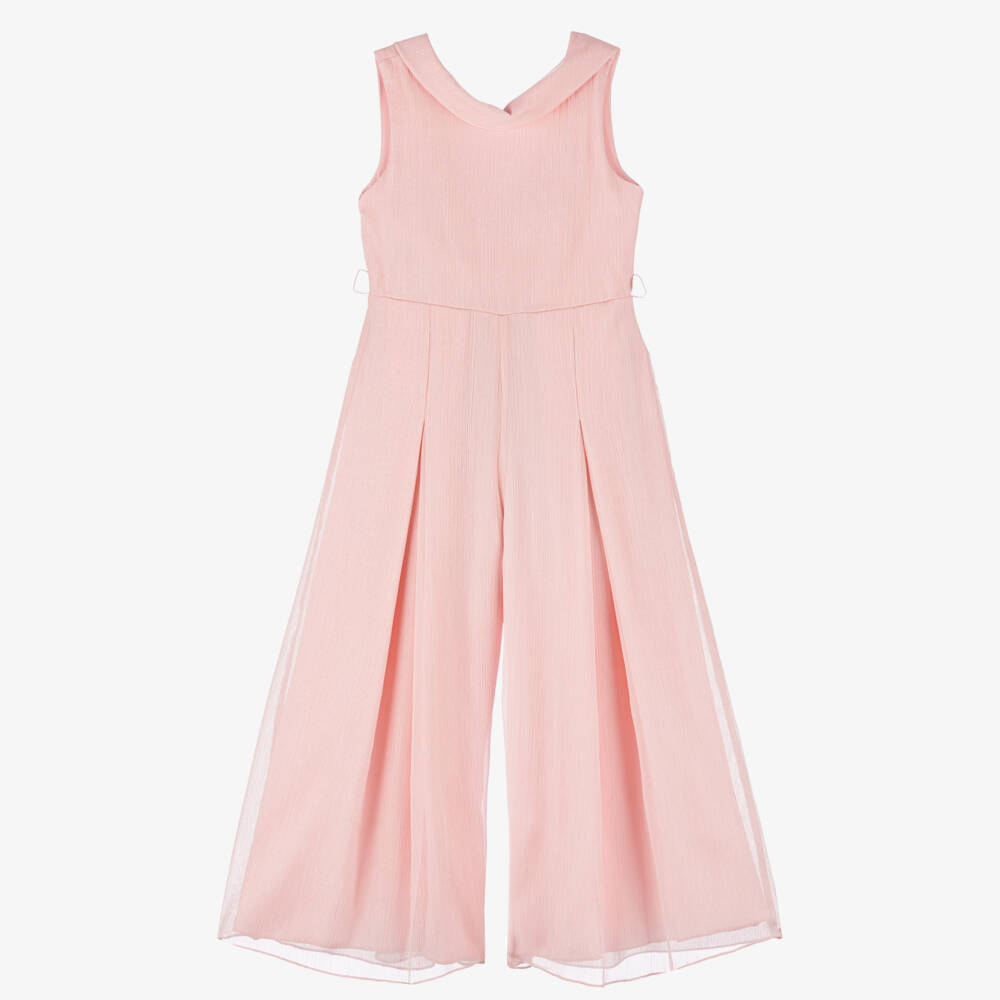 Abel & Lula-Girls Delicate Pink Crêpe Romper | Childrensalon Outlet