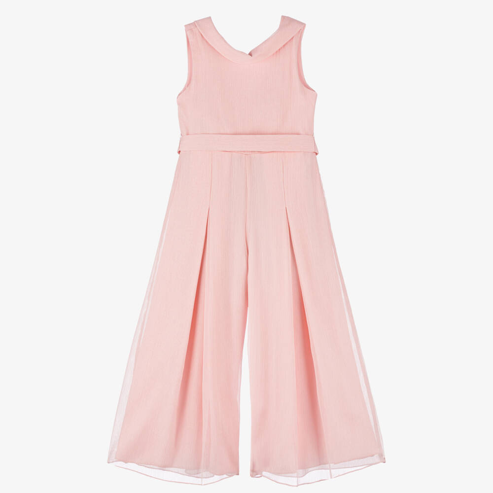 Abel & Lula-Girls Delicate Pink Crêpe Romper | Childrensalon Outlet