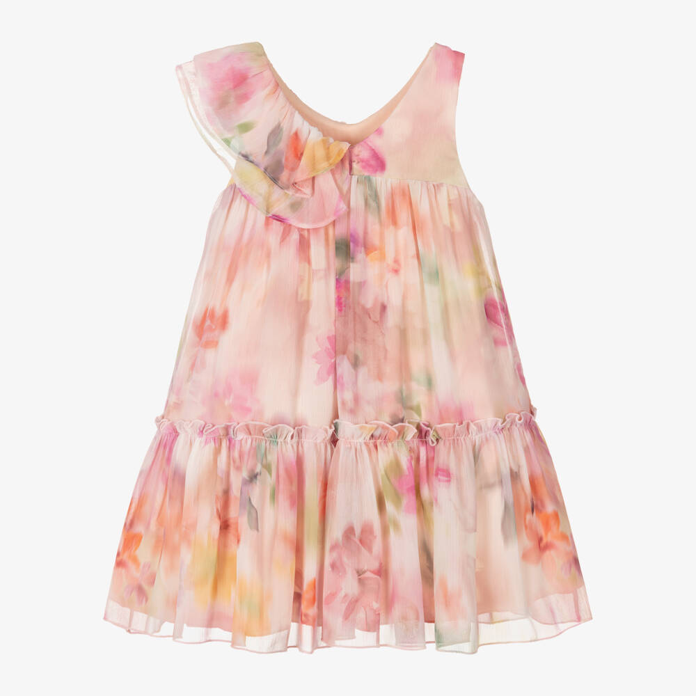 Abel & Lula-Girls Delicate Pink Ruffle Dress | Childrensalon Outlet