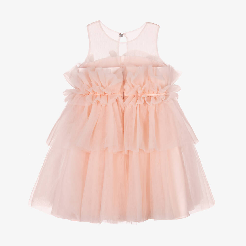 Abel & Lula-Girls Delicate Pink Tulle Frock | Childrensalon Outlet