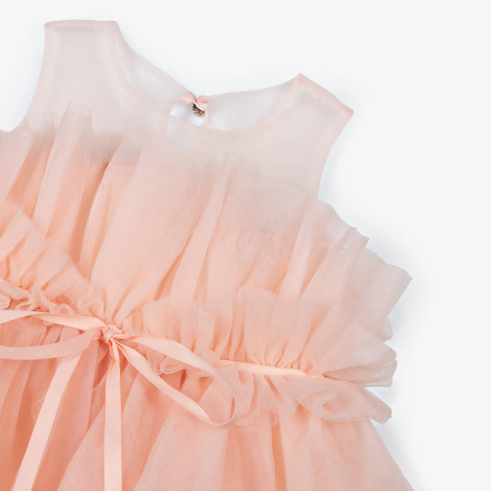 Abel & Lula-Girls Delicate Pink Tulle Frock | Childrensalon Outlet