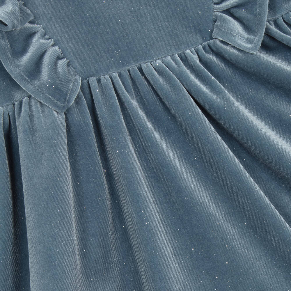 Abel & Lula-Girls Dusky Blue Glitter Dress | Childrensalon Outlet
