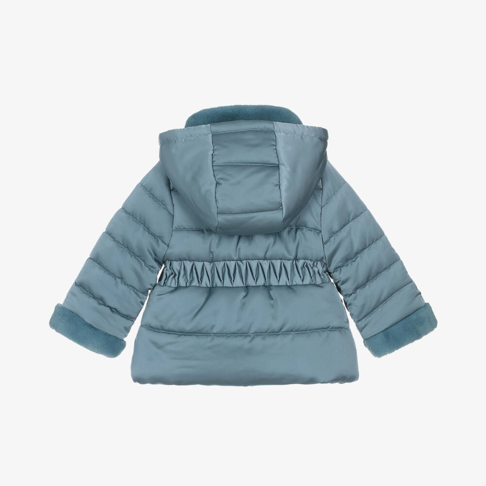 Abel & Lula-Girls Dusky Blue Padded Coat | Childrensalon Outlet