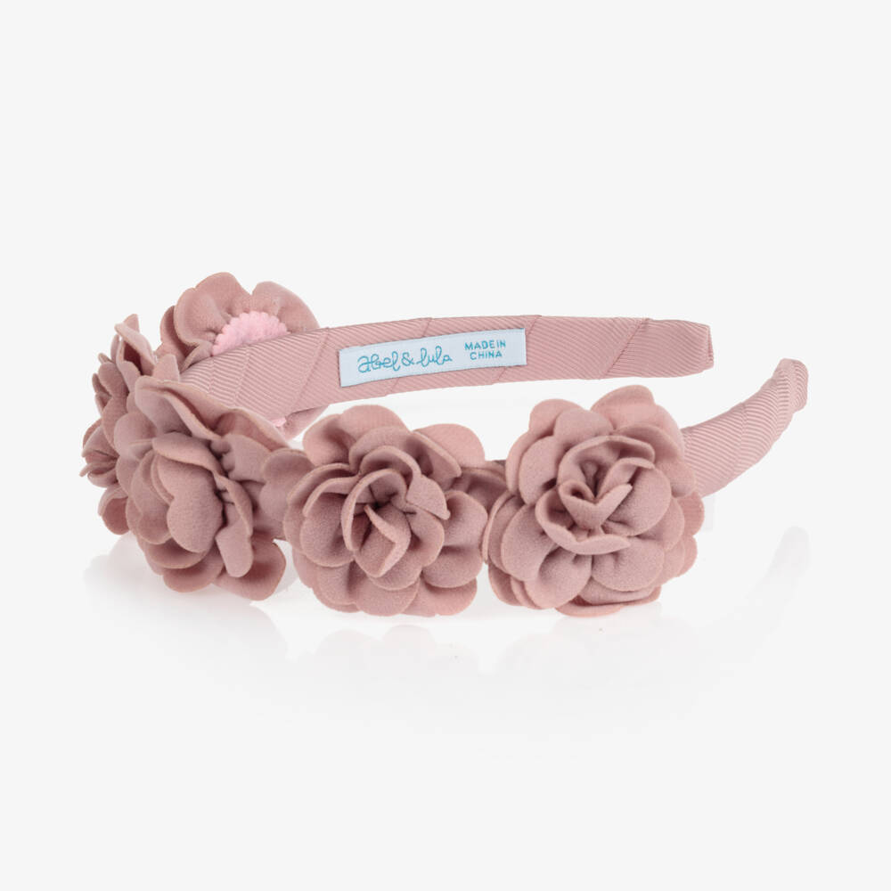 Abel & Lula-Розовый ободок с цветами для девочек | Childrensalon Outlet
