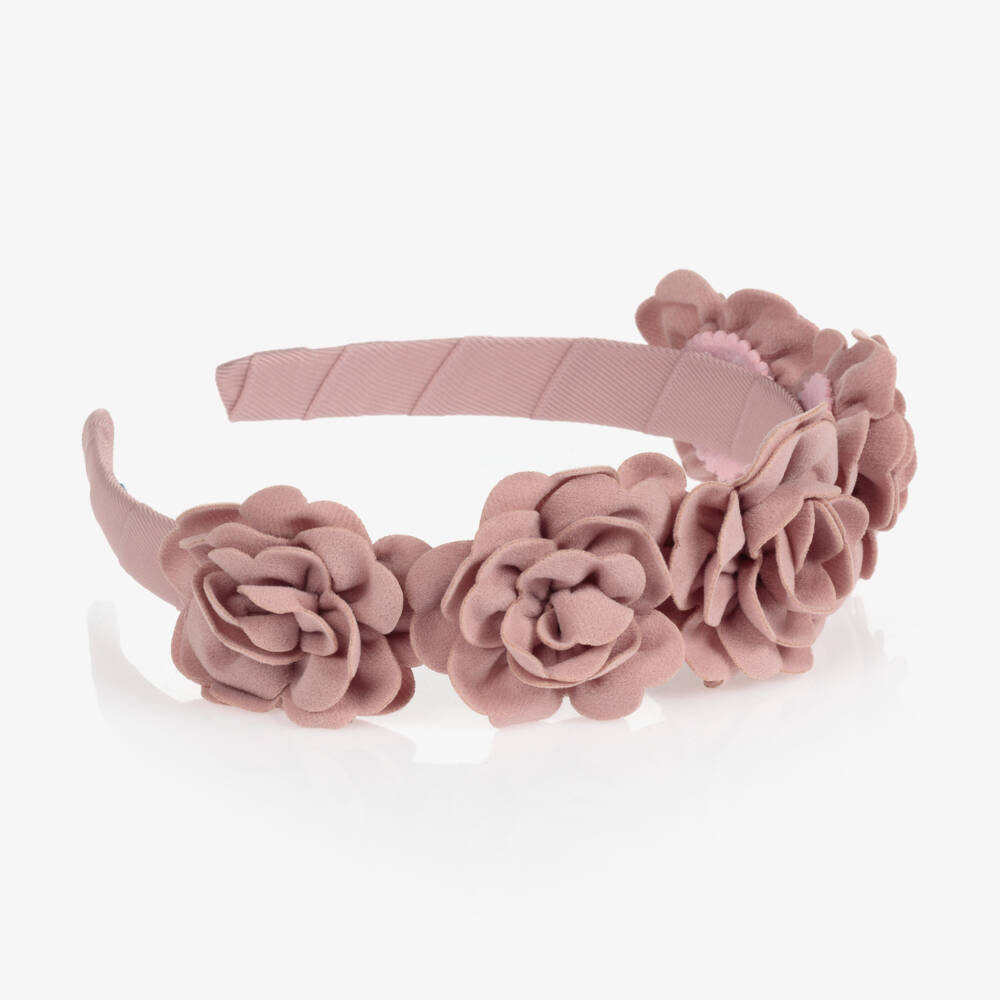 Abel & Lula-Розовый ободок с цветами для девочек | Childrensalon Outlet