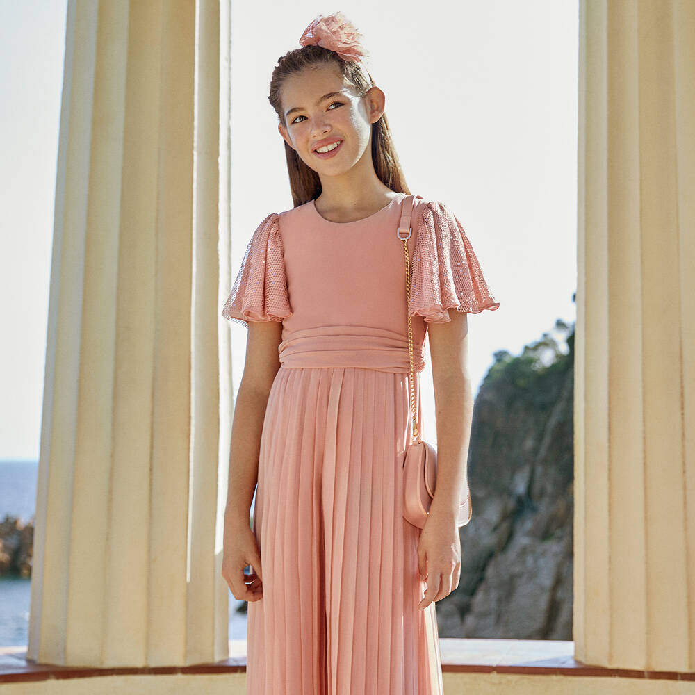 Abel & Lula-Girls Dusky Pink Palazzo Jumpsuit | Childrensalon Outlet