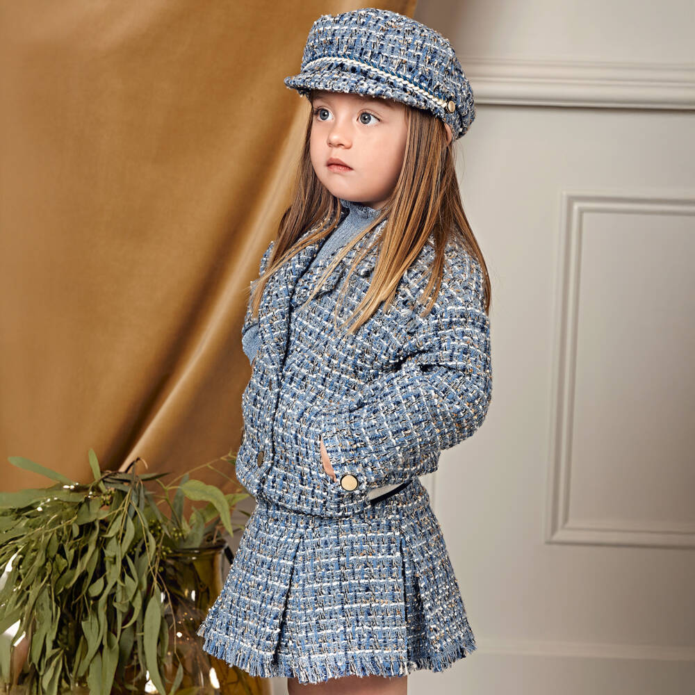 Abel & Lula-Элегантный синий твидовый жакет для девочек | Childrensalon Outlet